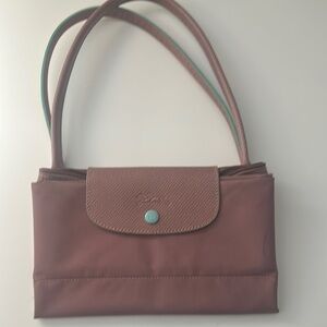 Longchamp Brown Shoulder Bag with Signature Nylon Material